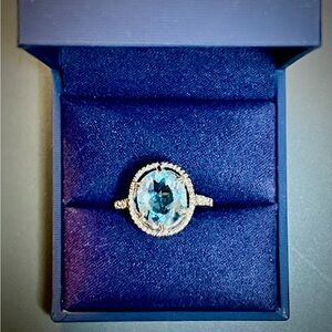 Elegant Sterling Silver and Blue Topaz Gemstone Ring